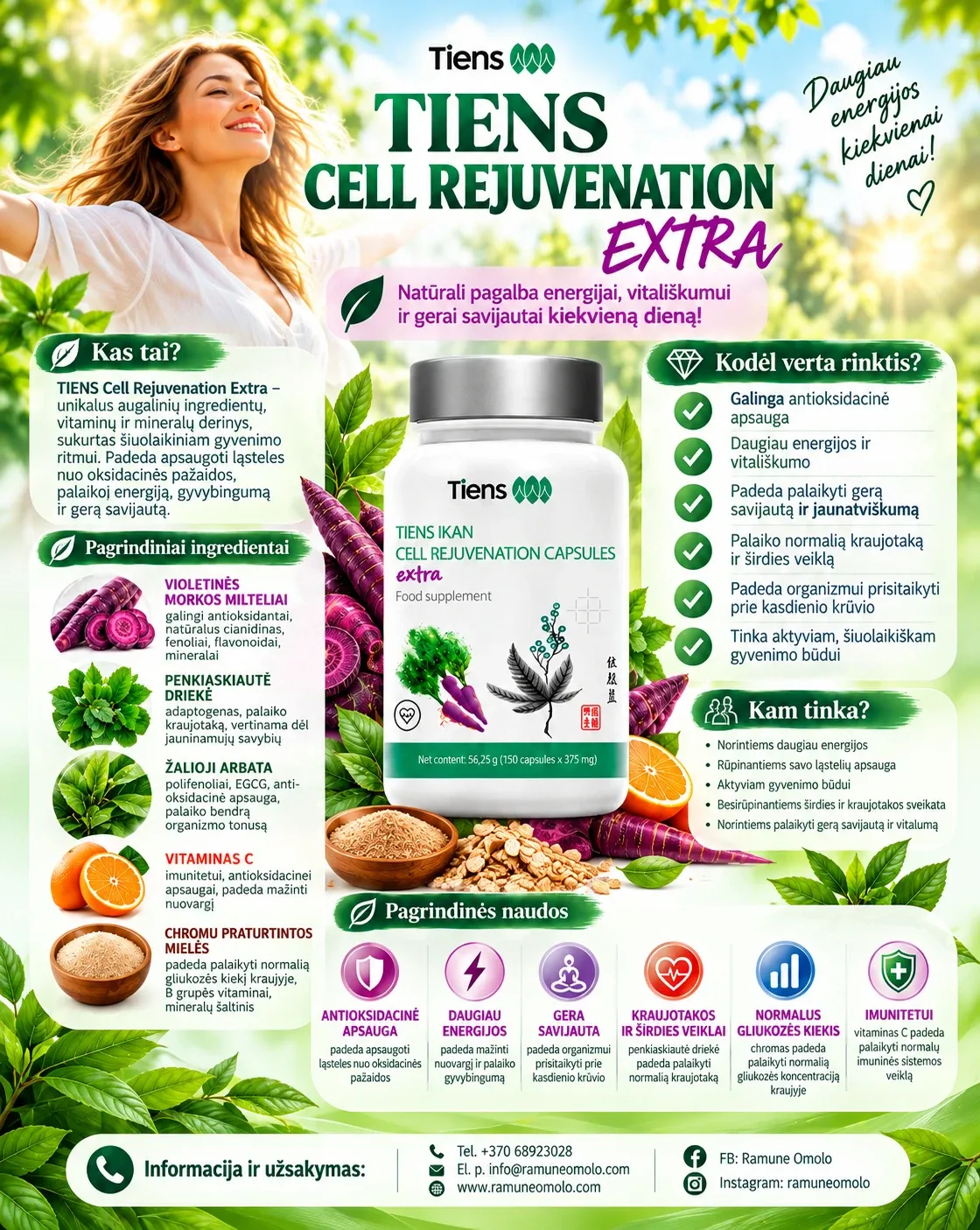 TIENS „Cell Rejuvenation Extra“. Plakatas. Visas jo tekstas – žemiau, skiltyje „Informacija“.