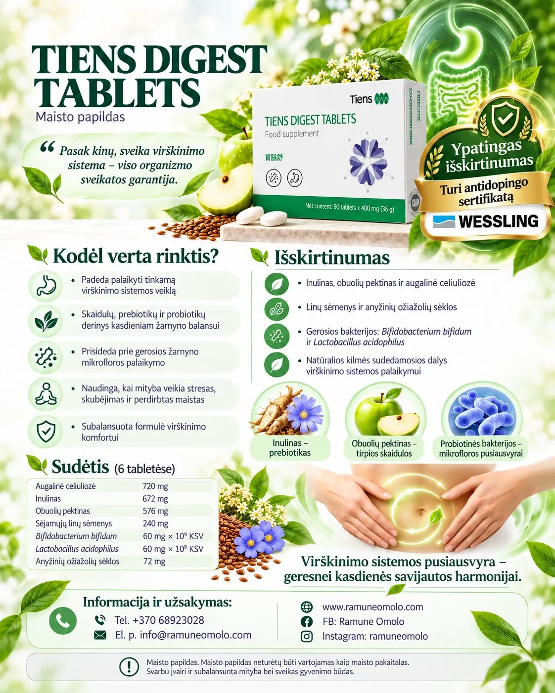 TIENS „Digest“. Plakatas. Visas jo tekstas – žemiau, skiltyje „Informacija“.