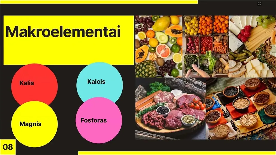 Seminaro skaidrė „Makroelementai“: kalis, kalcis, magnis, fosforas