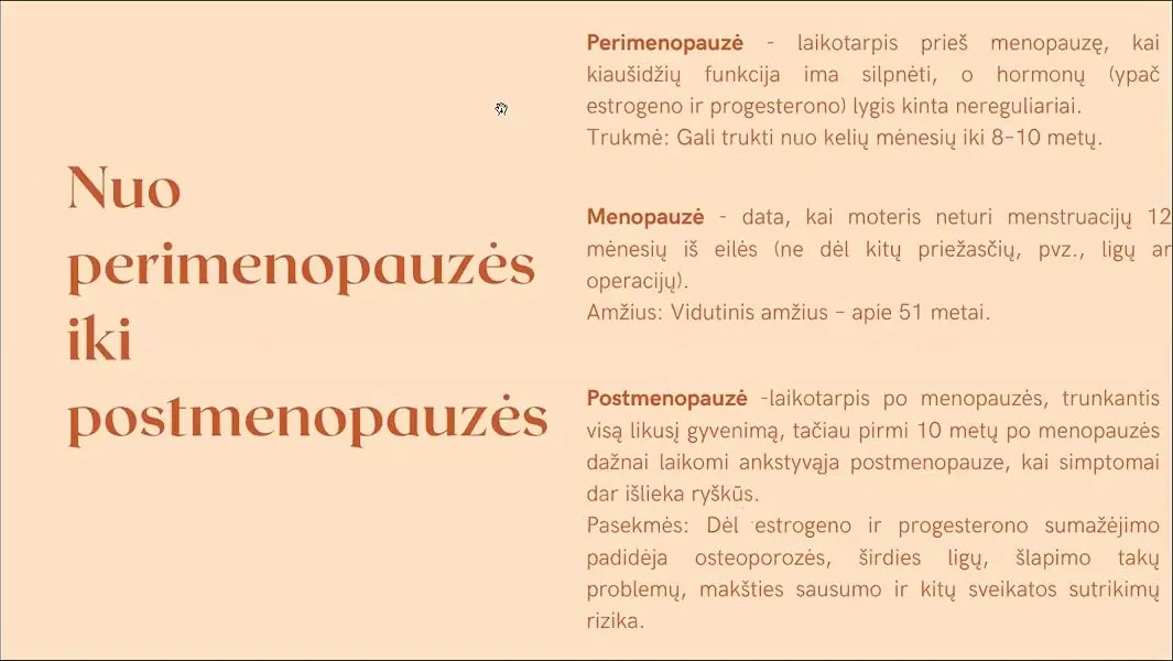 Seminaro skaidrė „Nuo perimenopauzės iki postmenopauzės“