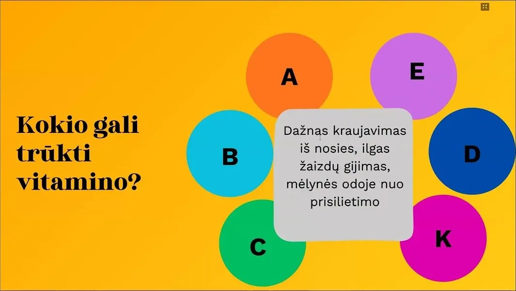 Seminaro skaidrė „Kokio gali trūkti vitamino?“