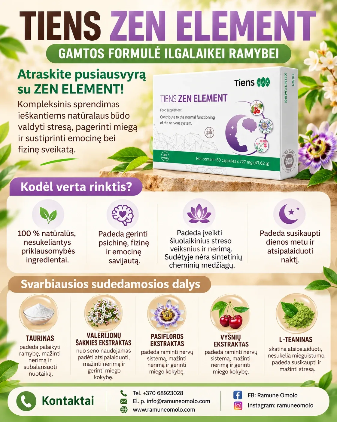 TIENS „ZEN Element“. Plakatas. Visas jo tekstas – žemiau, skiltyje „Informacija“.